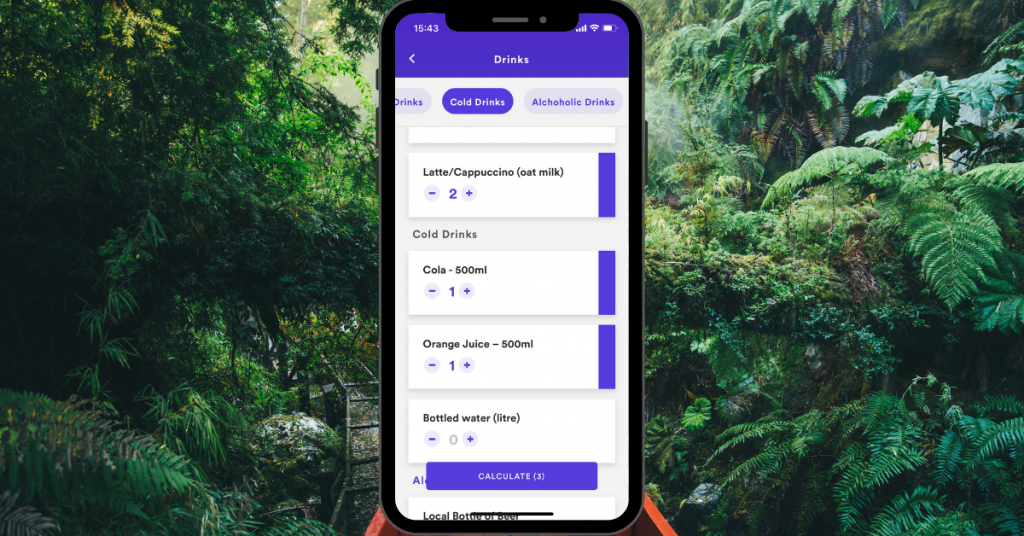 The Earth Rewards quick add feature allows anyone to add multiple drinks to their carbon footprint so they can calculate and offset their impact.
